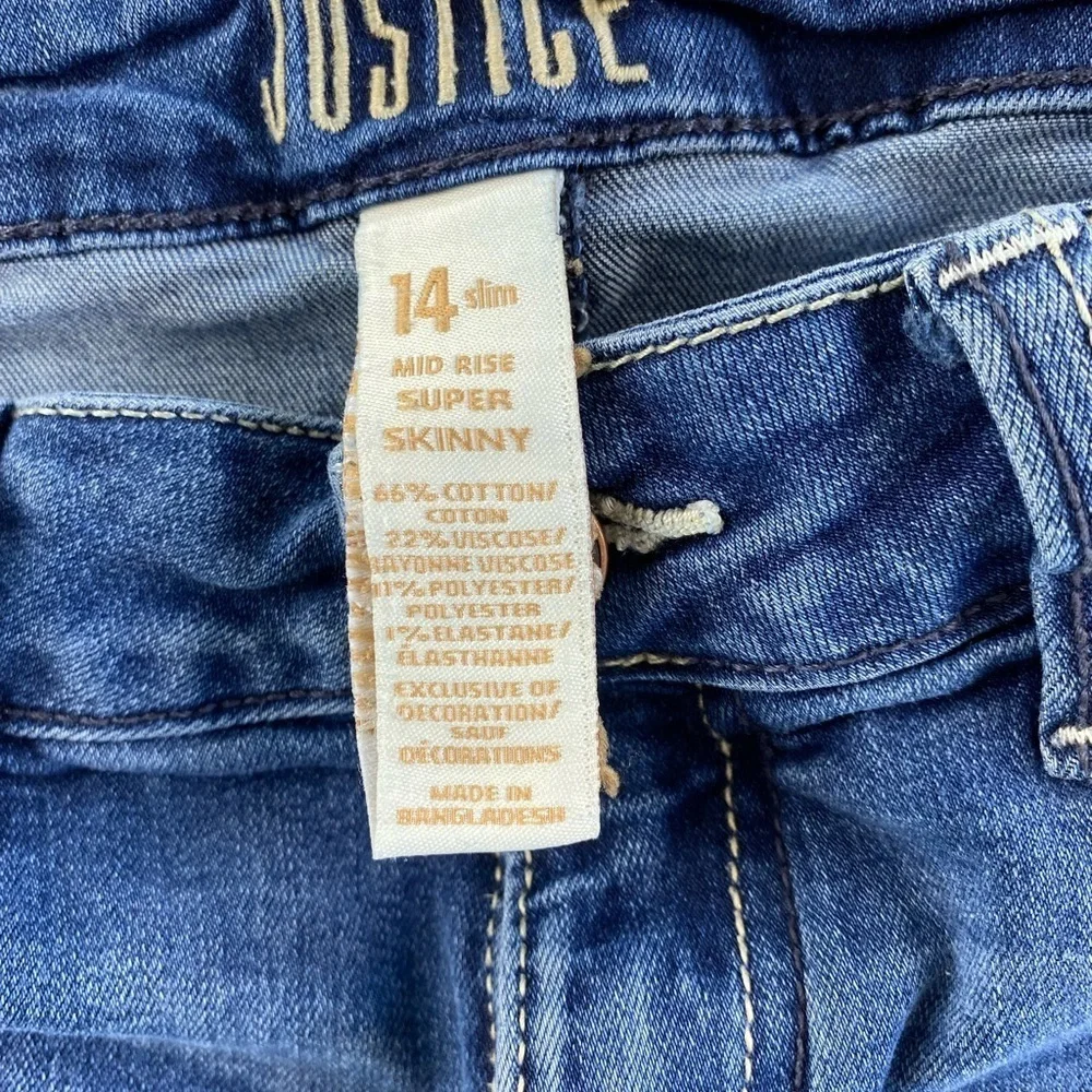 Justice Girls Distressed MidRise Skinny Jeans